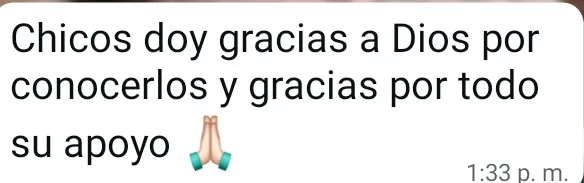 Mensaje de agradecimiento de un cliente por WhatsApp (5 de 20)