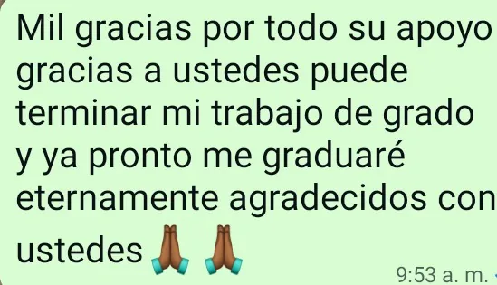 Mensaje de agradecimiento de un cliente por WhatsApp (14 de 20)