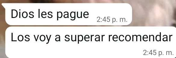 Mensaje de agradecimiento de un cliente por WhatsApp (20 de 20)